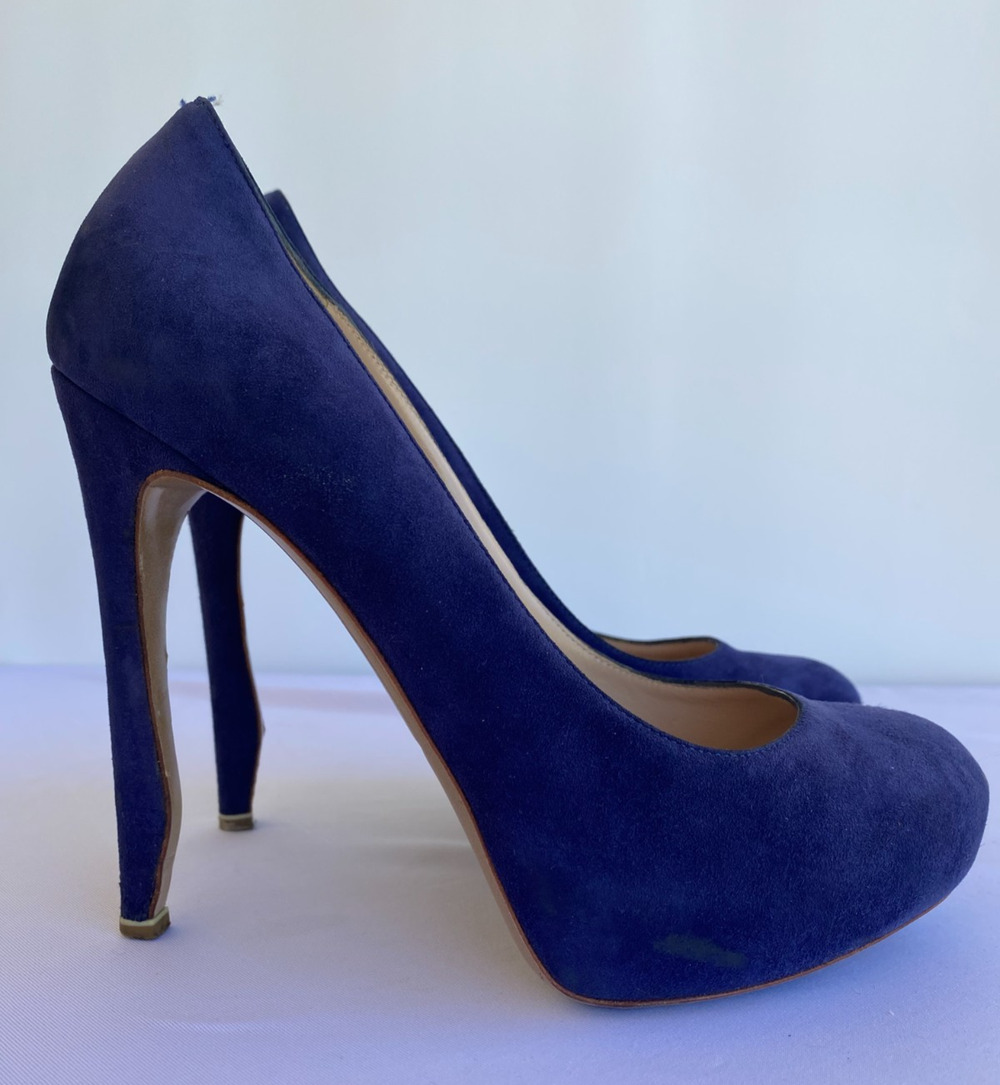 Nicholas Kirkwood Womens Suede Platform Stiletto Heels Blue size 36.5 US 6.5